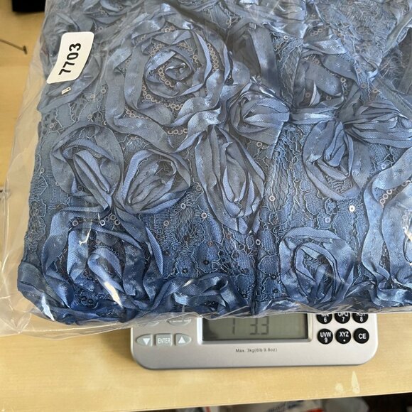 Alex Evenings Rosette A-Line Dress Blue Formal Dress 16P - Picture 11 of 13